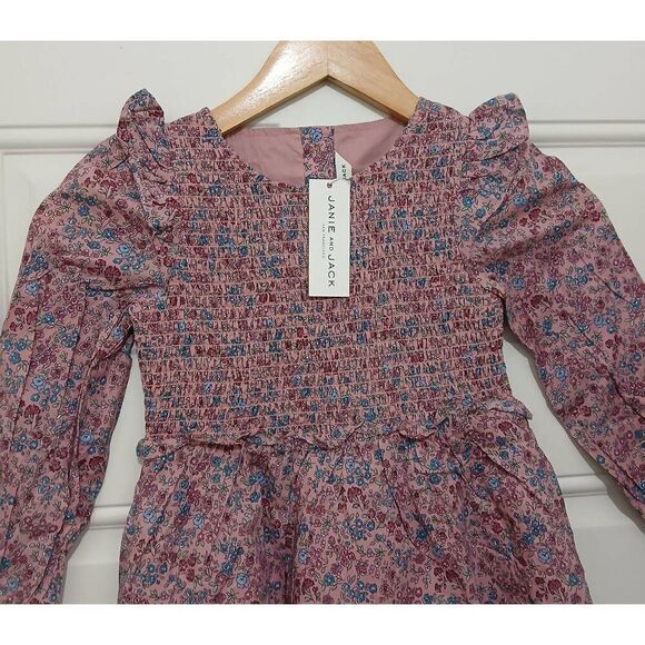 Janie and jack girls size 5ditsy floral peasant dress mauve purple floral - Picture 4 of 8